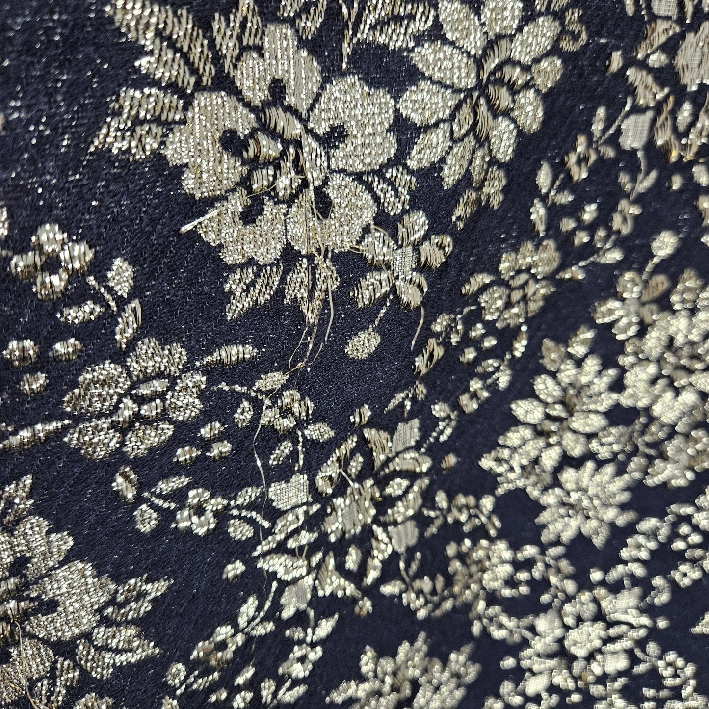 VTG Teddi Of California Black Gold Metallic Floral Button Lightweight Jacket M