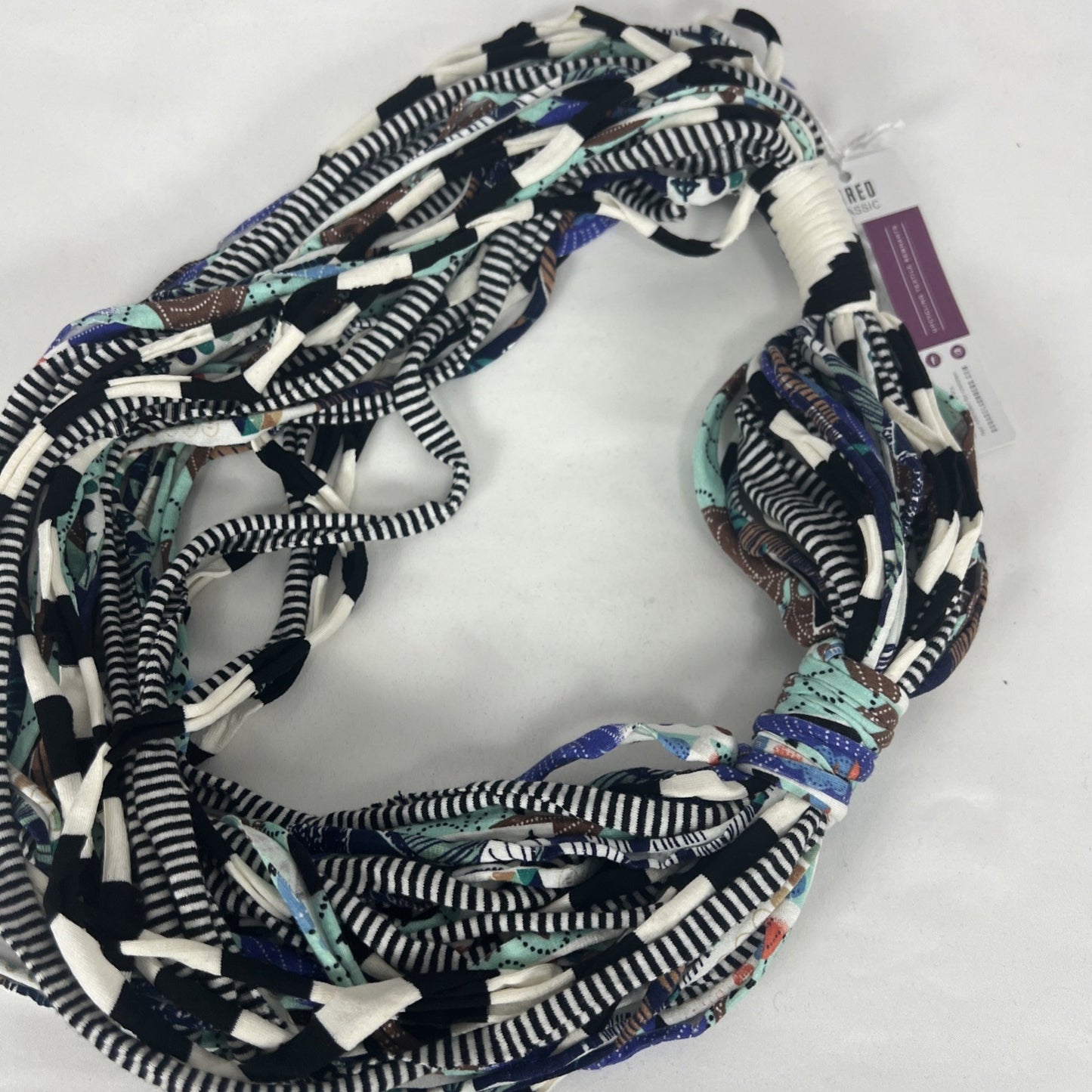 NWT Dona Bela Shreds Handmade Textile Remnants Neck Wear Scarf Coral Multicolor