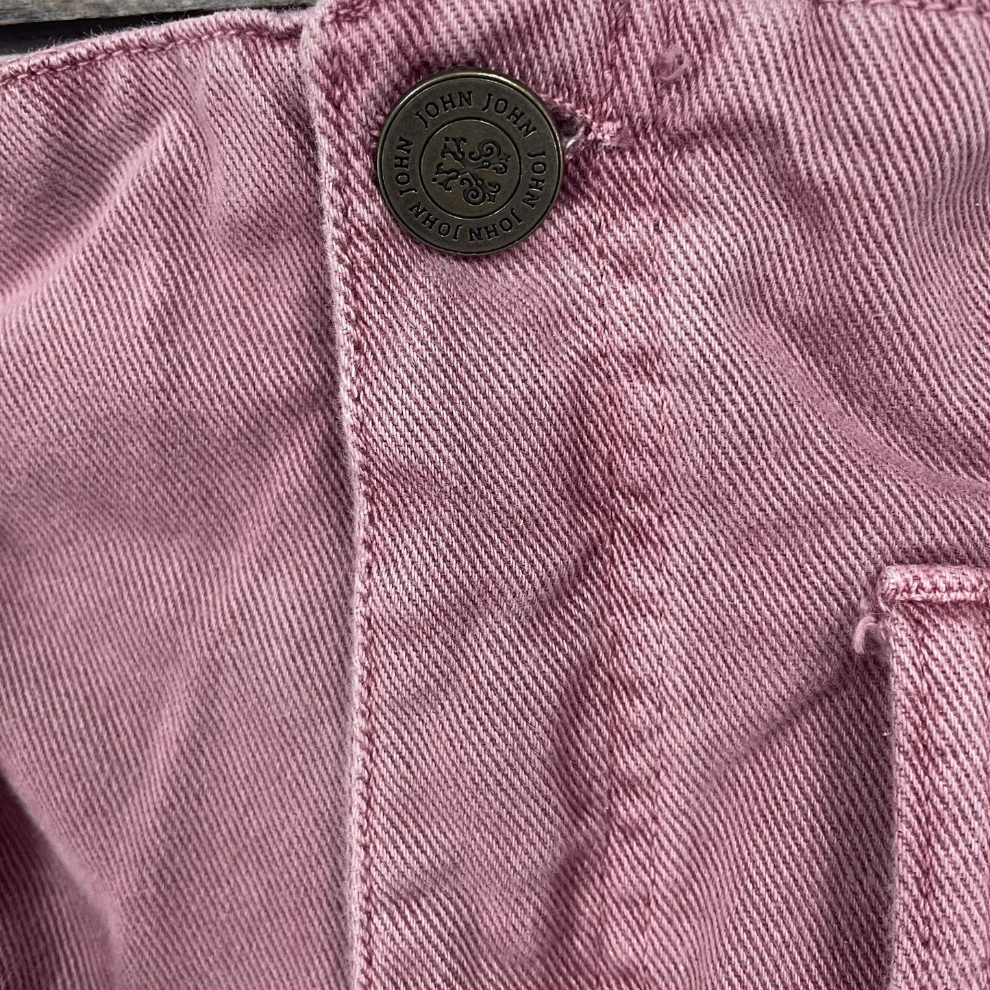 John John Purple Pink 100% Cotton Twill High Rise Paperbag Jean Shorts Size 30
