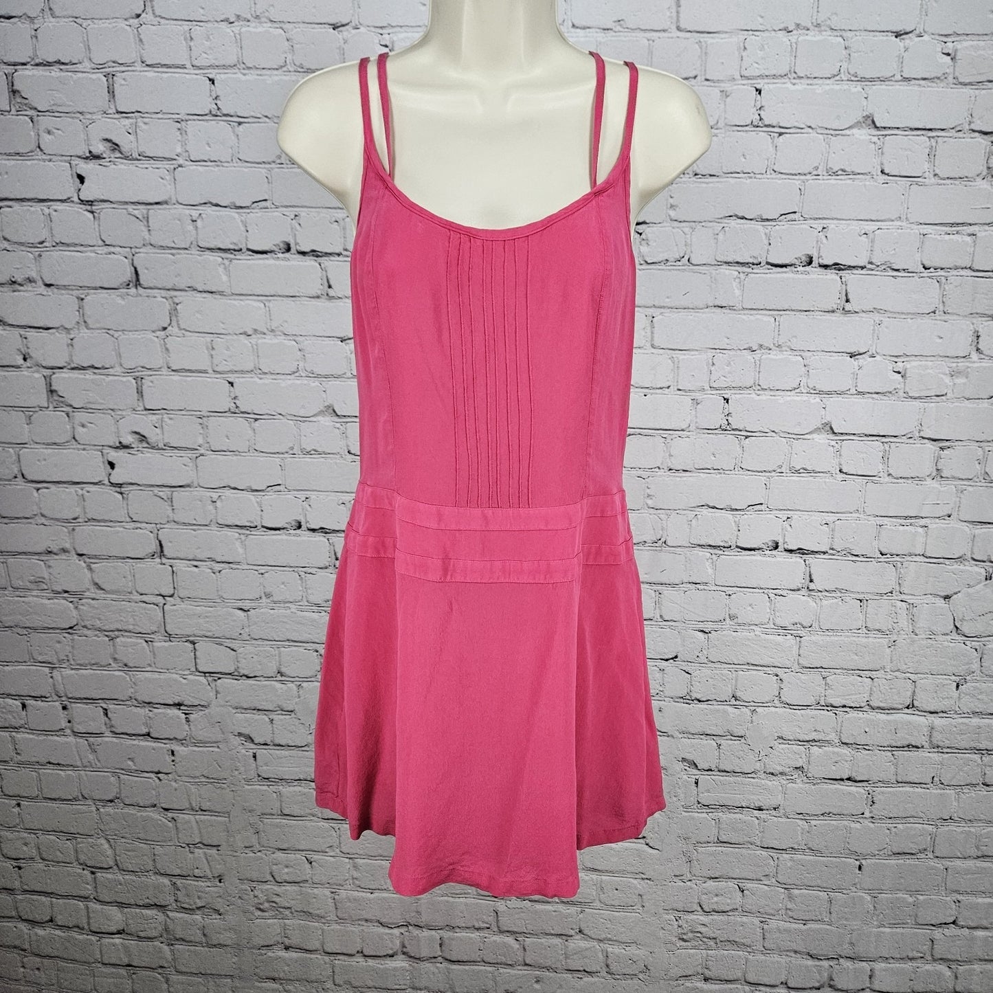 Walter Pink 100% Silk Strappy Crossback Lightweight Silk Lined Mini Dress 4