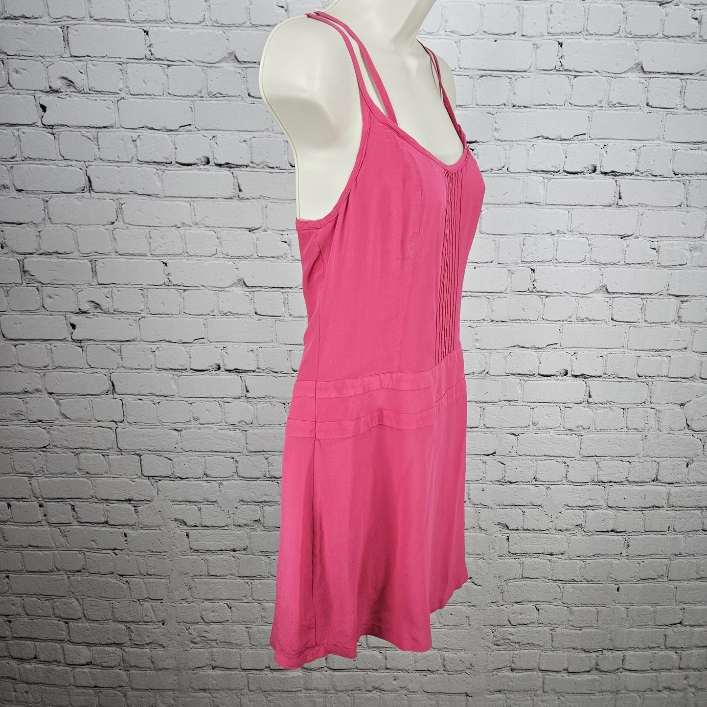 Walter Pink 100% Silk Strappy Crossback Lightweight Silk Lined Mini Dress 4