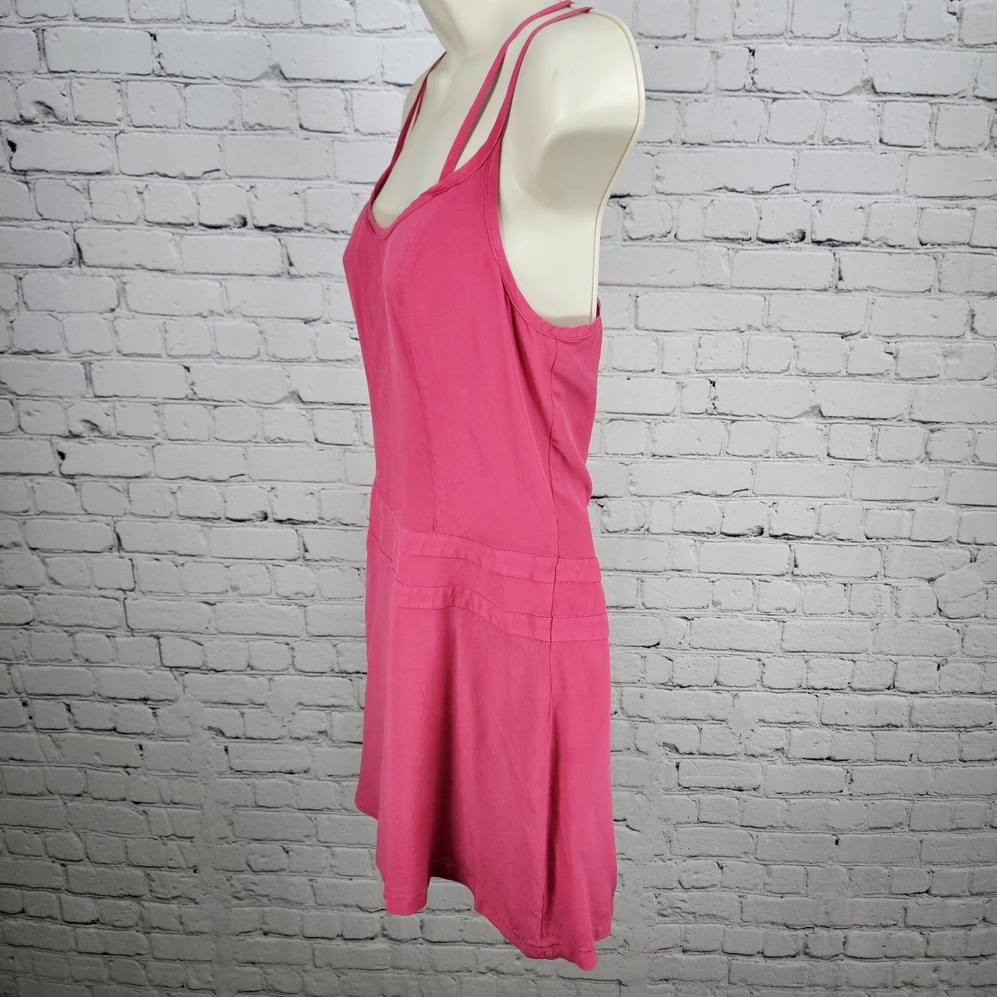 Walter Pink 100% Silk Strappy Crossback Lightweight Silk Lined Mini Dress 4
