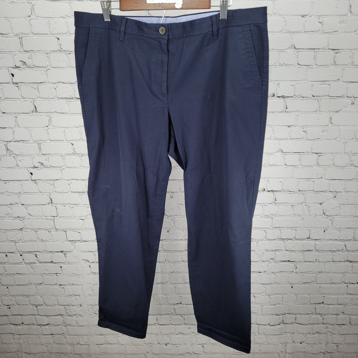 Talbots Navy Cotton Stretch High Rise Relaxed Chino Pants Size 16 (39x30)