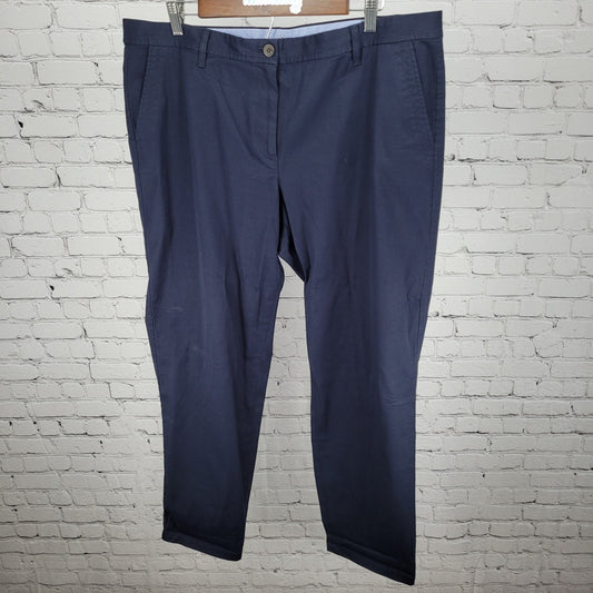 Talbots Navy Cotton Stretch High Rise Relaxed Chino Pants Size 16 (39x30)