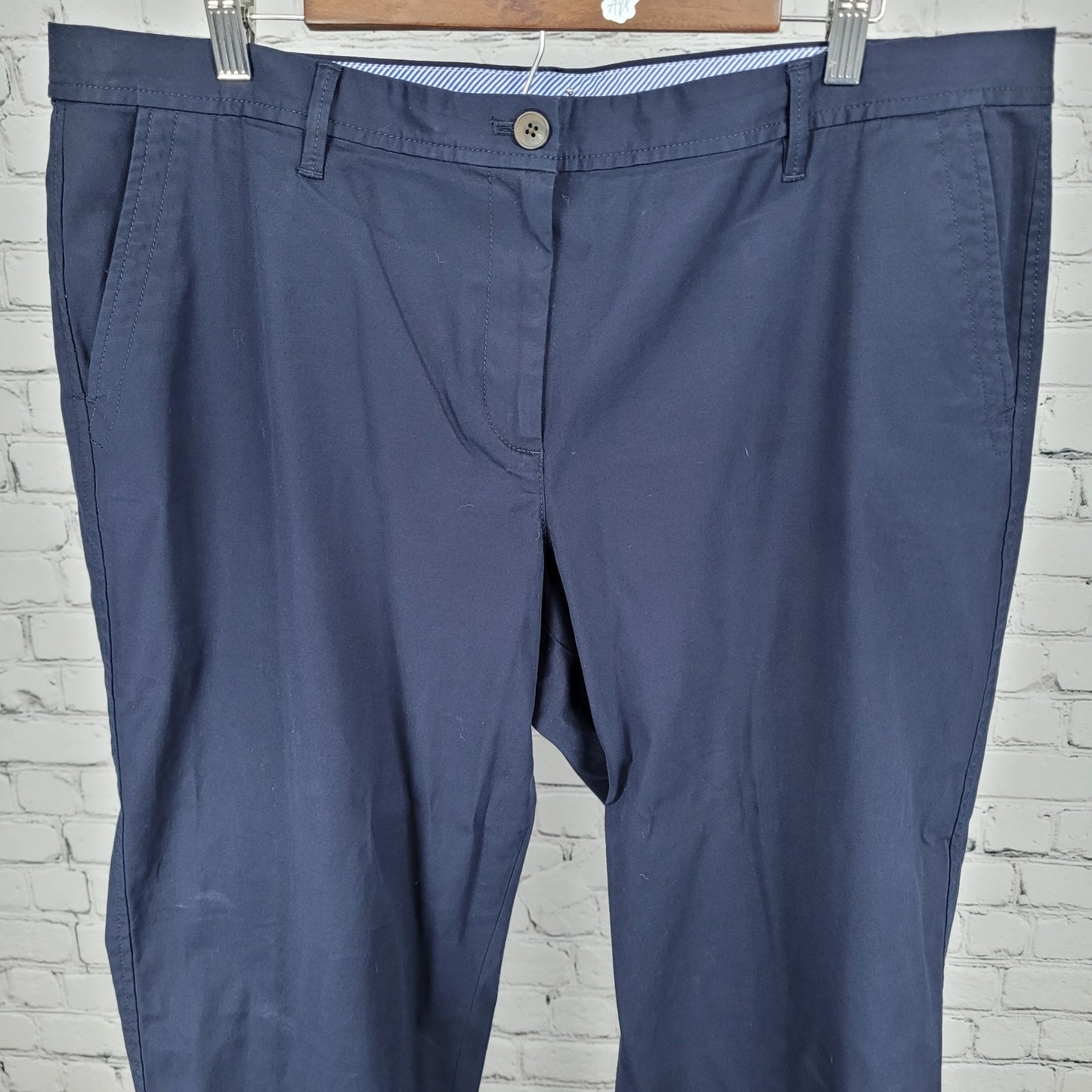 Talbots Navy Cotton Stretch High Rise Relaxed Chino Pants Size 16 (39x30)