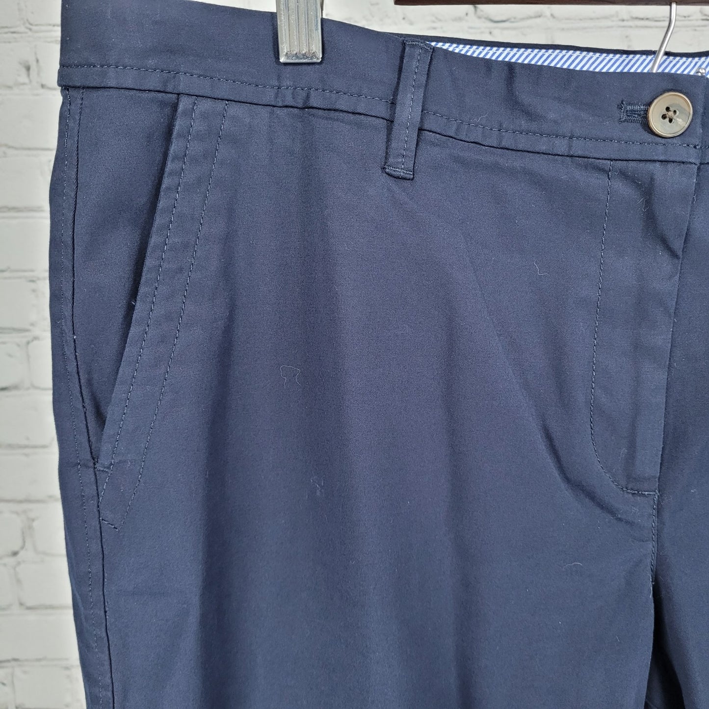 Talbots Navy Cotton Stretch High Rise Relaxed Chino Pants Size 16 (39x30)