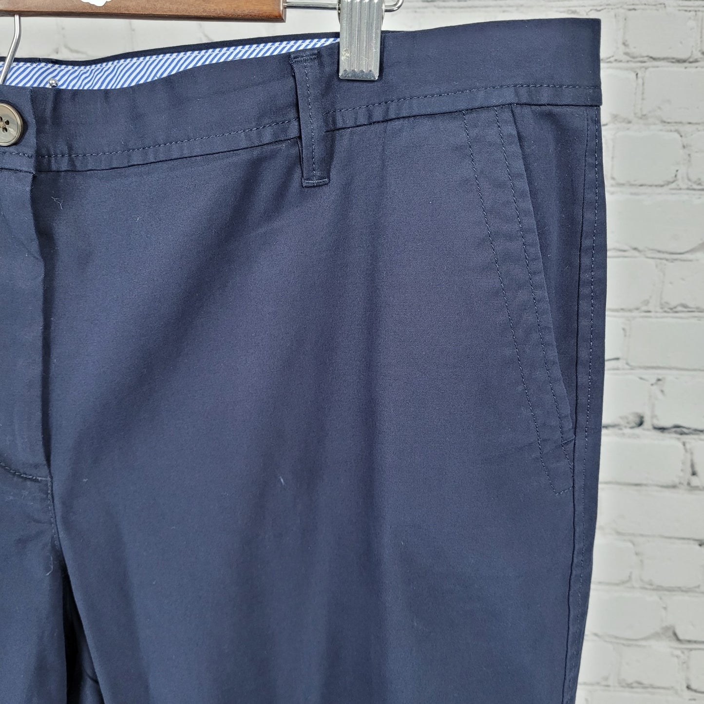 Talbots Navy Cotton Stretch High Rise Relaxed Chino Pants Size 16 (39x30)