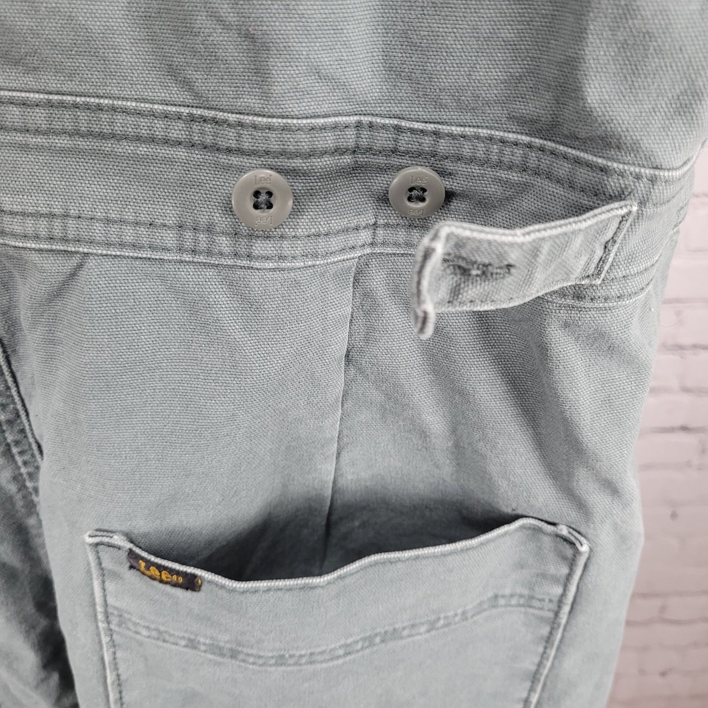 Lee Unions Alls Grey Cotton Canvas Vintage Modern Retro Cut Off Button Romper XL