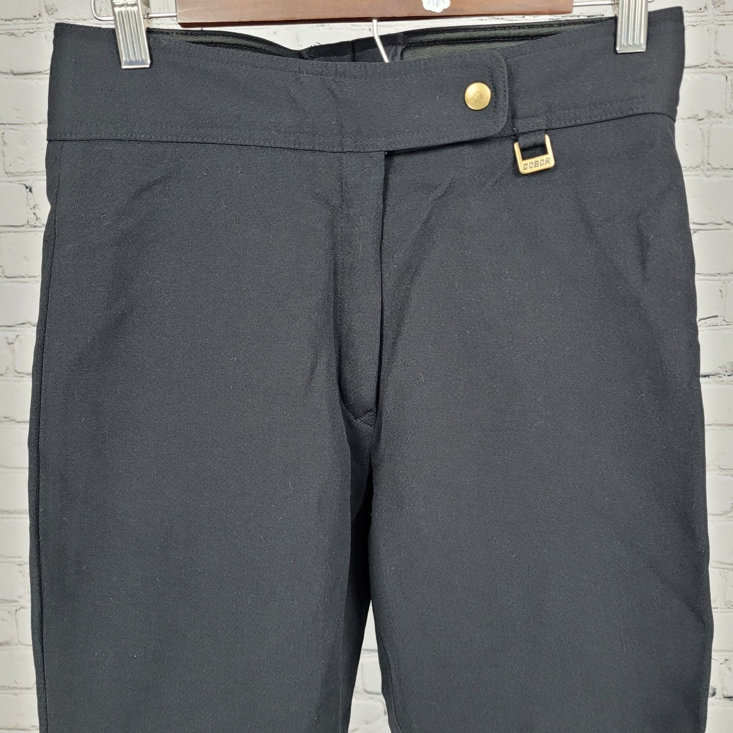 VTG Cobor Schoeller Black Wool Nylon Blend Stirrup Ski Snow Pants 10 (28x23)