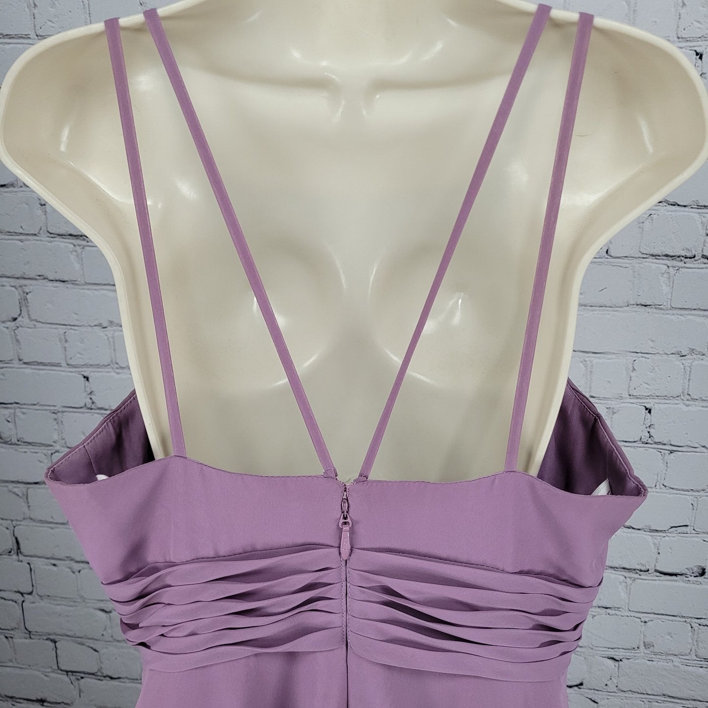 Azazie Purple Chiffon Strappy Pleated Lined A-Line Bridesmaid Dress Custom Size