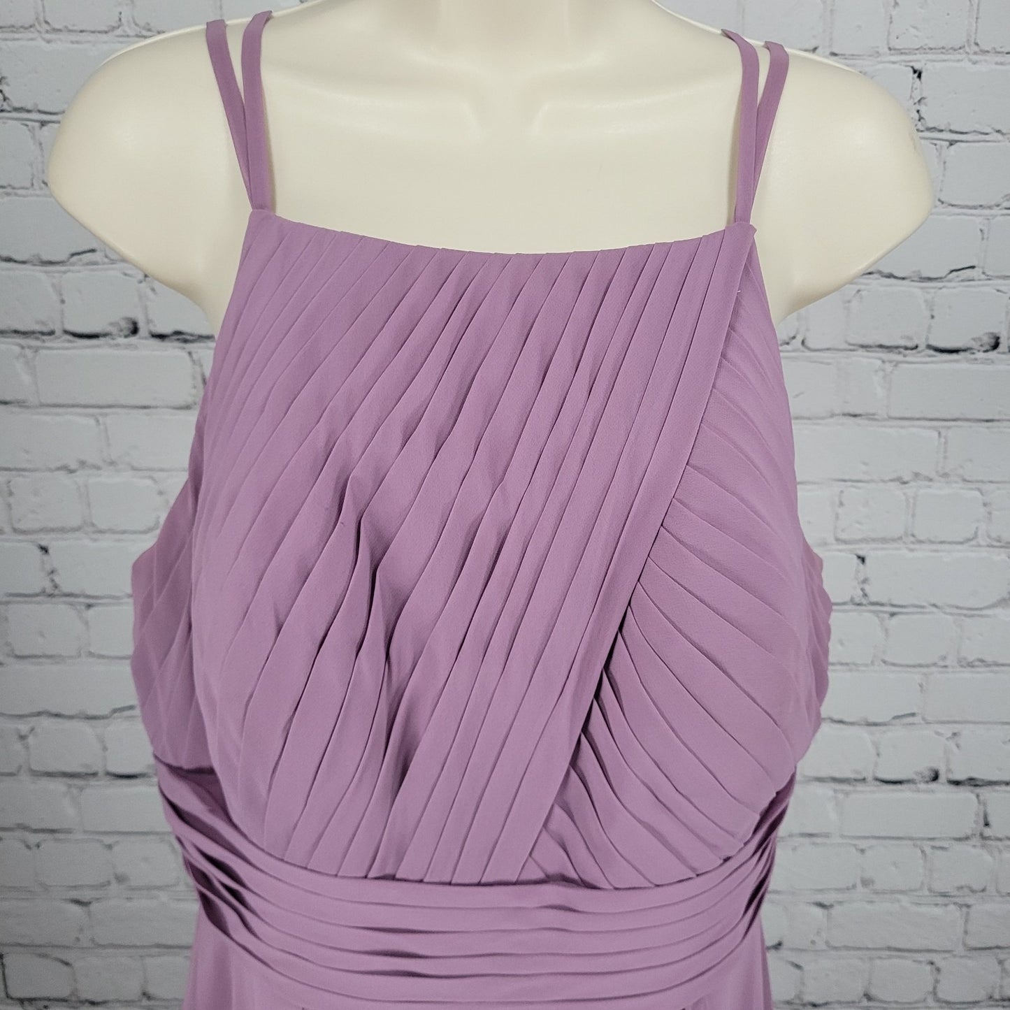 Azazie Purple Chiffon Strappy Pleated Lined A-Line Bridesmaid Dress Custom Size