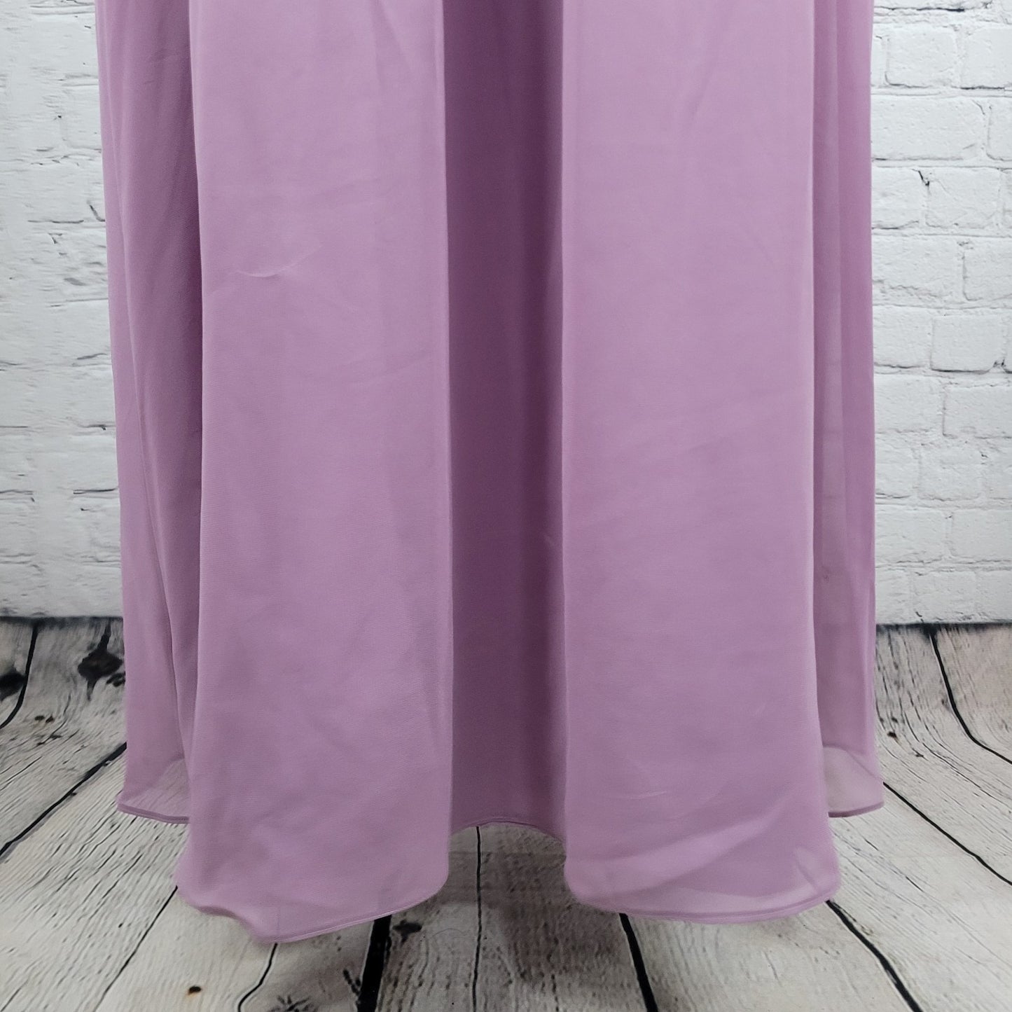 Azazie Purple Chiffon Strappy Pleated Lined A-Line Bridesmaid Dress Custom Size