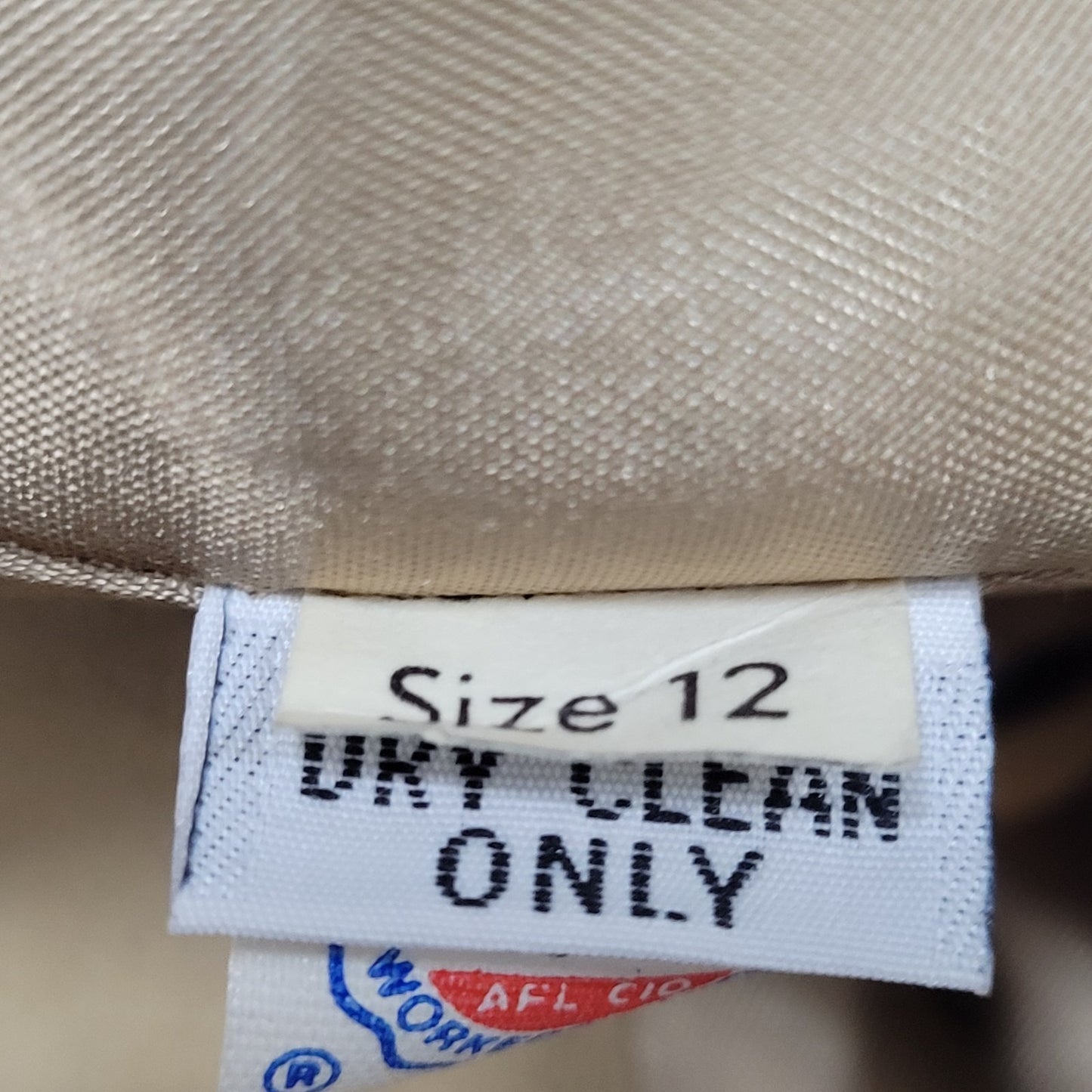 VTG Unbranded Tan Suede Like Union Made Button Belt Lined Long Pea Coat US 12