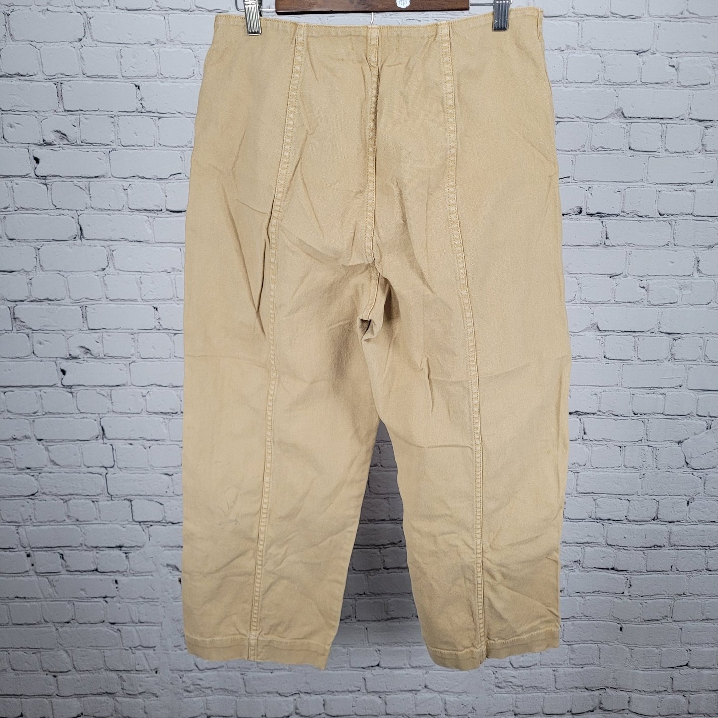 Madewell Tan Canvas Stretch High Rise Wide Leg Cropped Pants 29 (29x26)