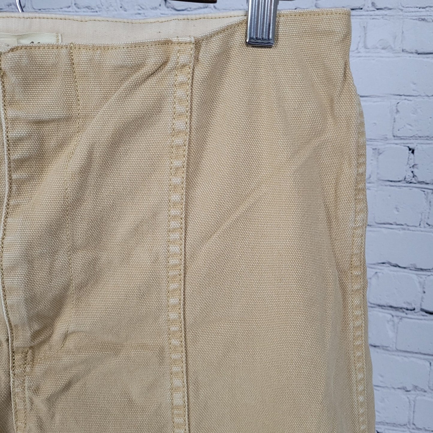 Madewell Tan Canvas Stretch High Rise Wide Leg Cropped Pants 29 (29x26)