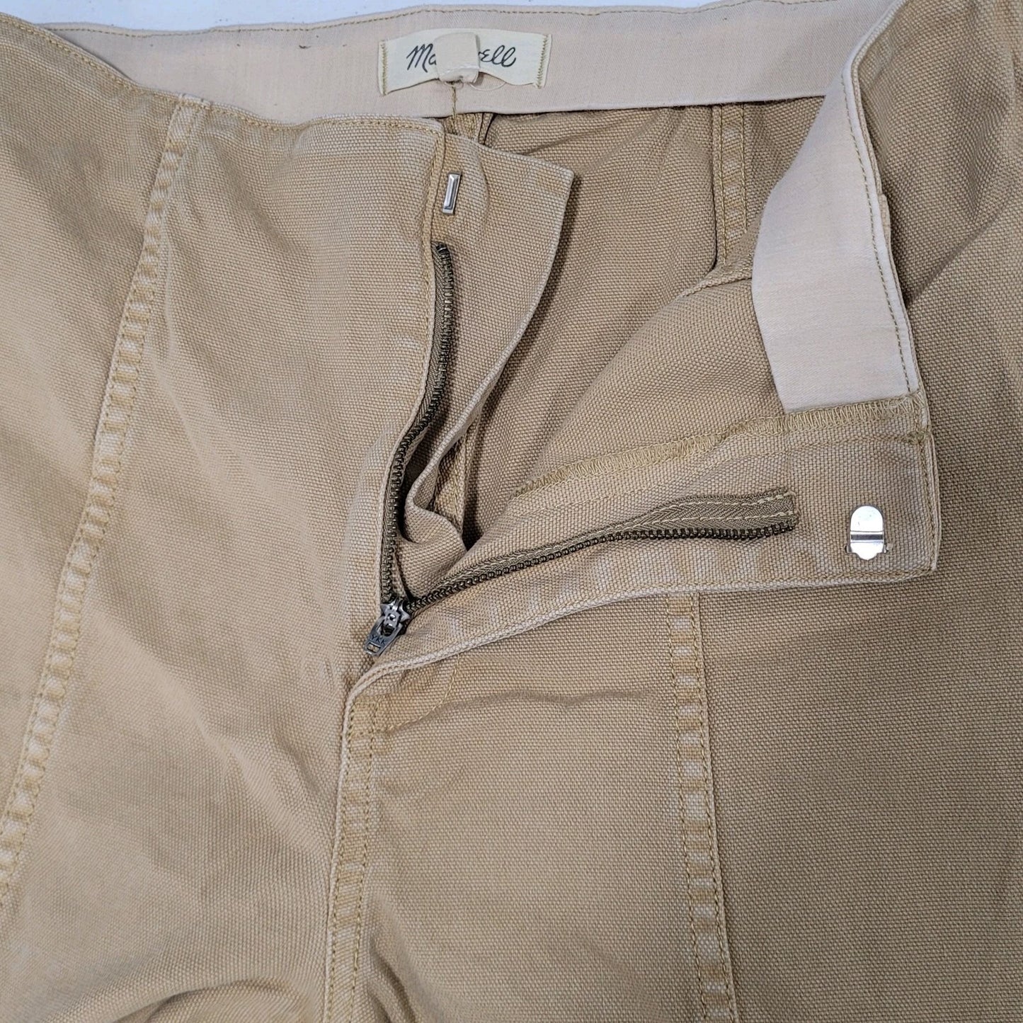 Madewell Tan Canvas Stretch High Rise Wide Leg Cropped Pants 29 (29x26)