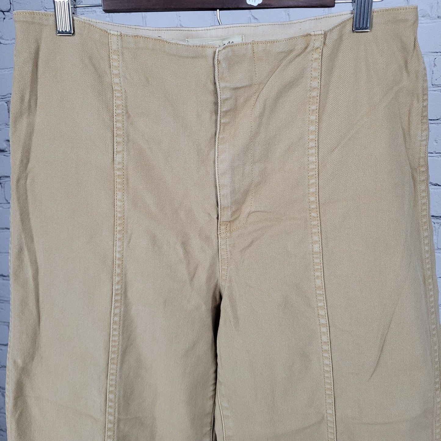 Madewell Tan Canvas Stretch High Rise Wide Leg Cropped Pants 29 (29x26)