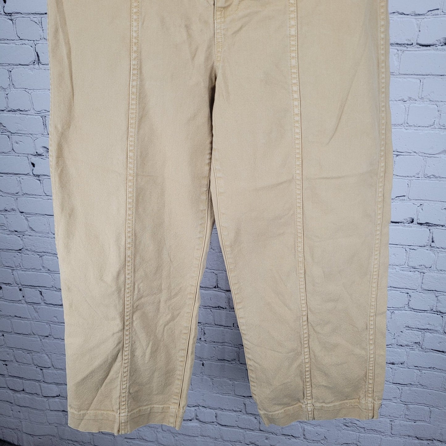 Madewell Tan Canvas Stretch High Rise Wide Leg Cropped Pants 29 (29x26)