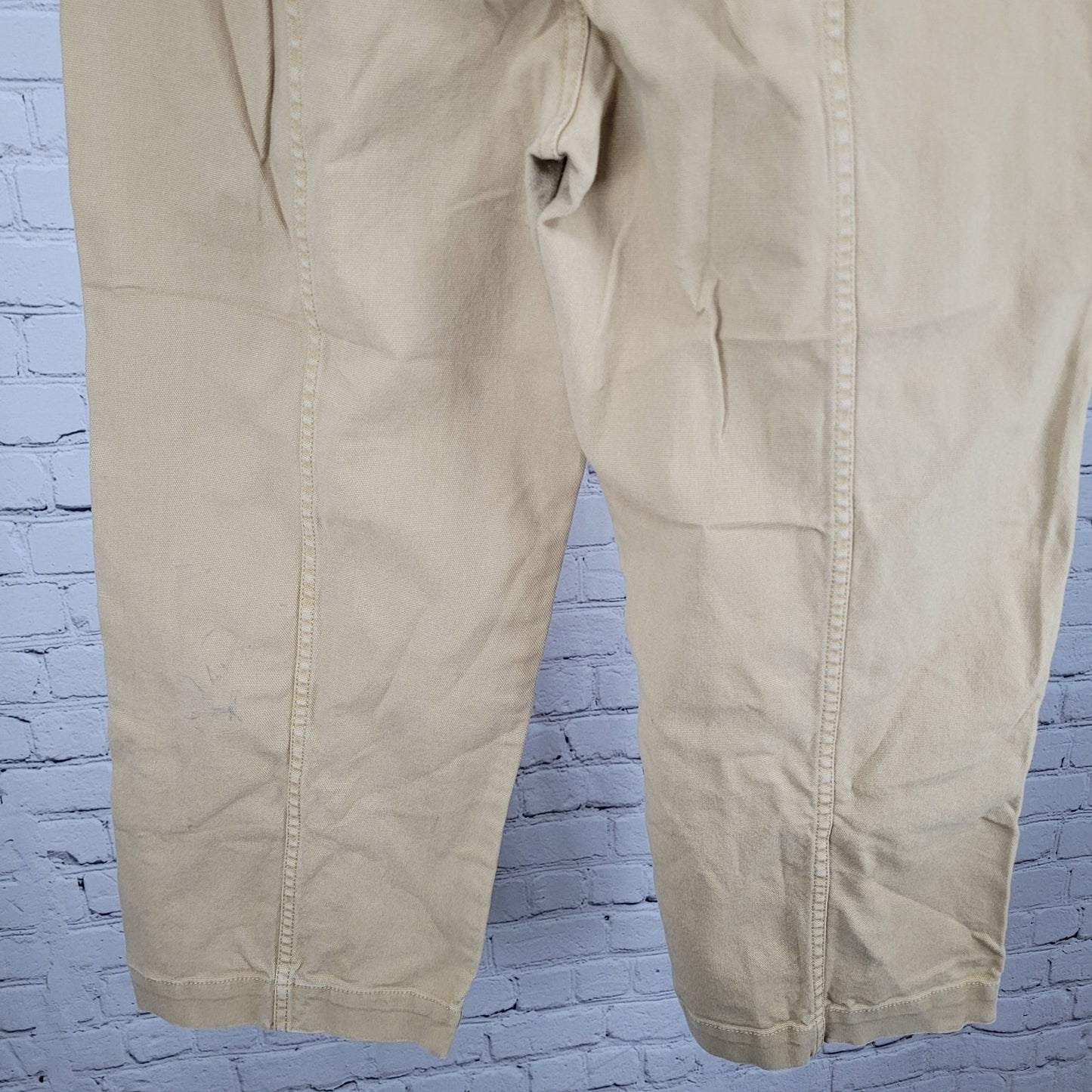 Madewell Tan Canvas Stretch High Rise Wide Leg Cropped Pants 29 (29x26)