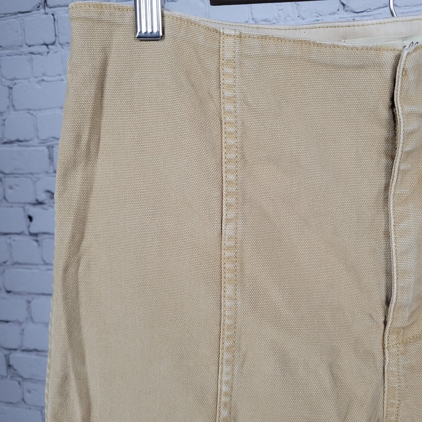 Madewell Tan Canvas Stretch High Rise Wide Leg Cropped Pants 29 (29x26)