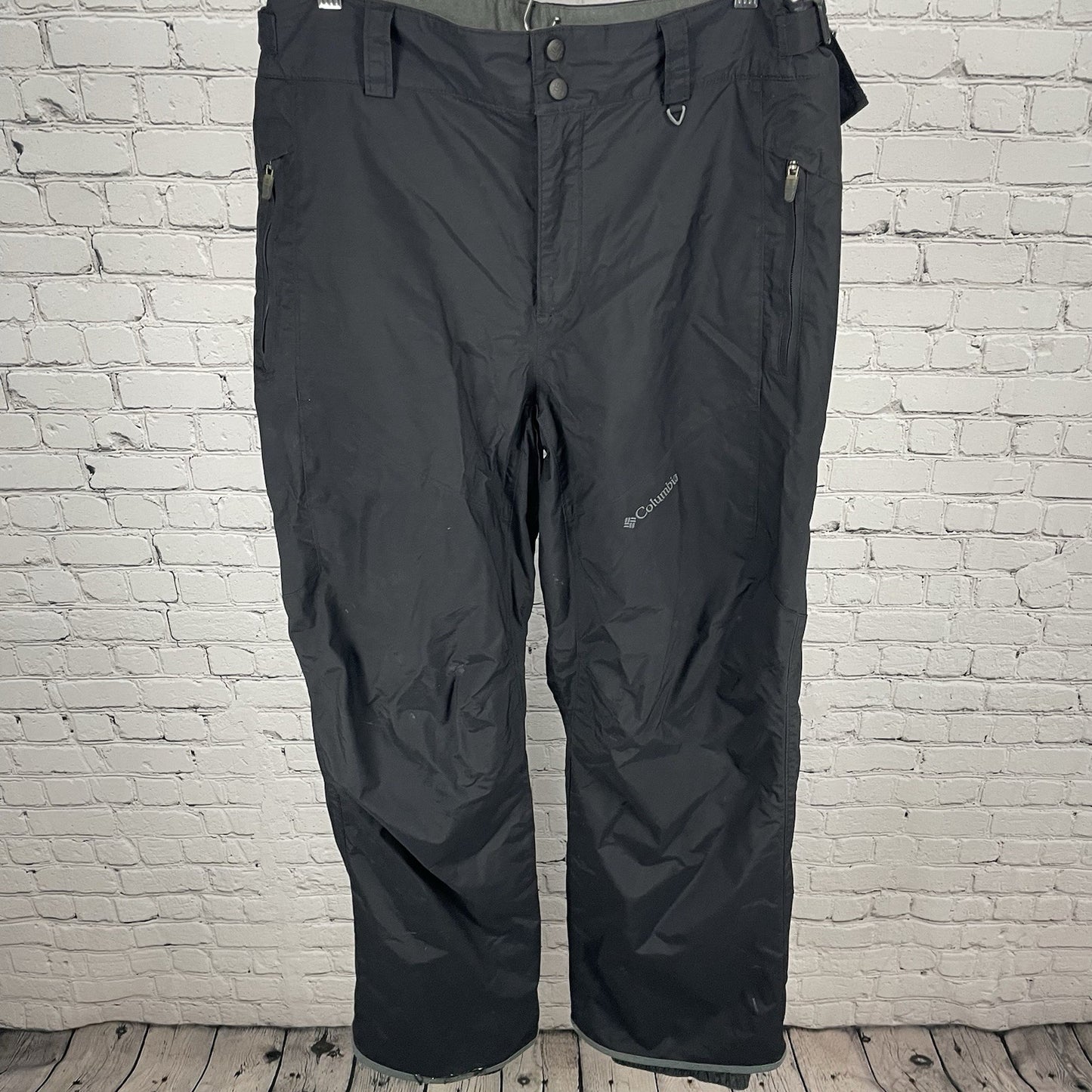 Columbia Black Omni Tech Adjustable Waist Snow Ski Pants Size Large L (36x33)