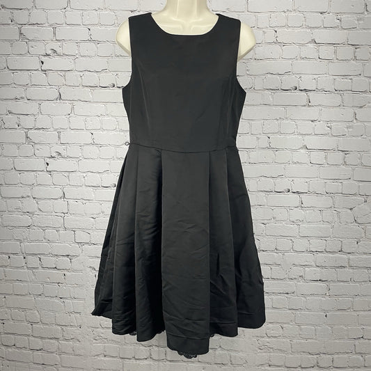 Jason Wu Black A Line Layered Lined Zipped Pleated Pockets Dress Size Small S