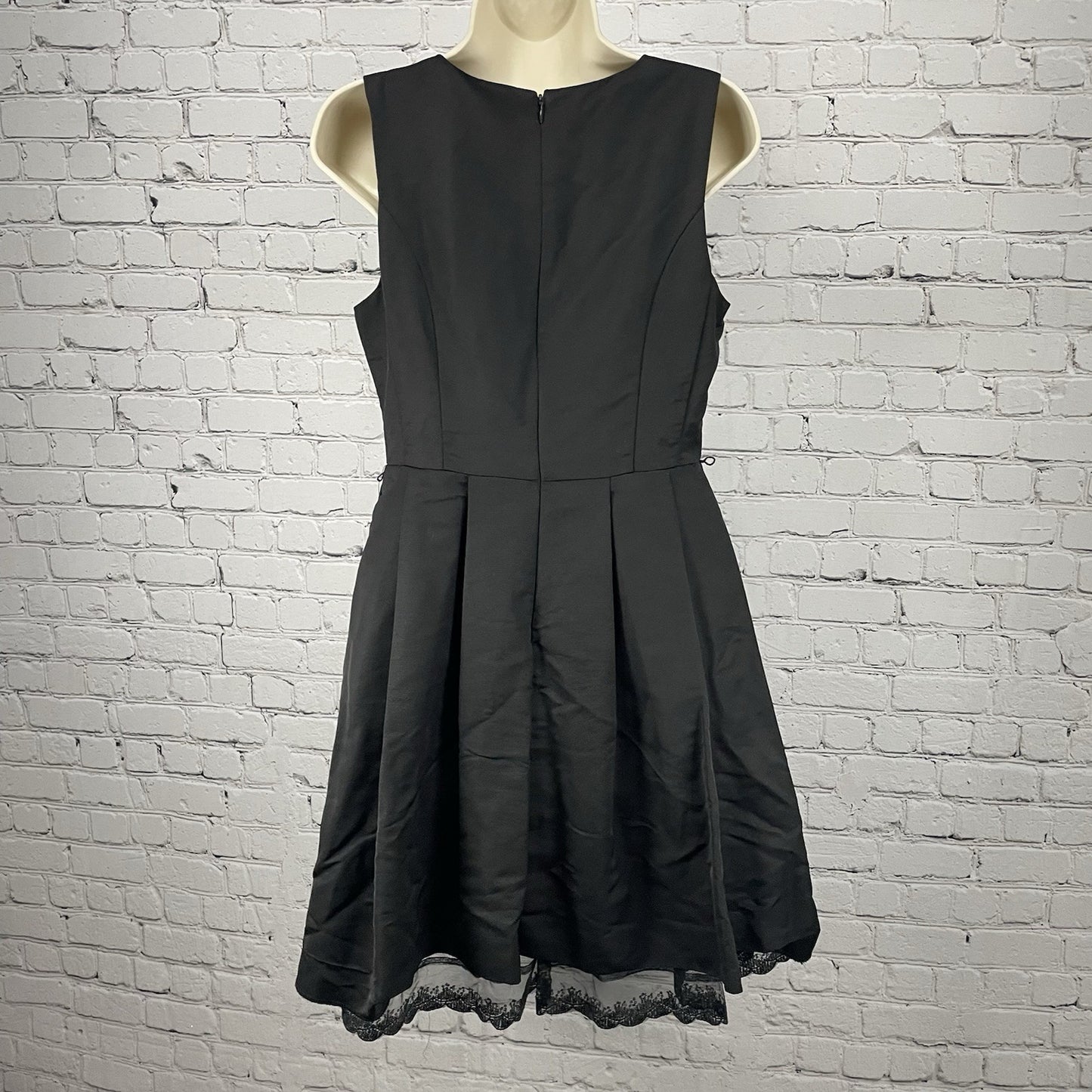 Jason Wu Black A Line Layered Lined Zipped Pleated Pockets Dress Size Small S