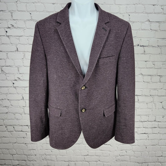 Topman Purple 2 Button Single Vented Notch Stretch Casual Blazer Sport Coat 44