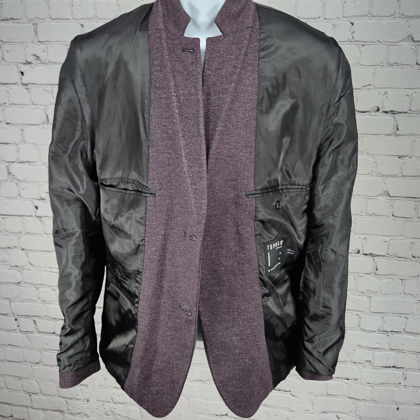 Topman Purple 2 Button Single Vented Notch Stretch Casual Blazer Sport Coat 44