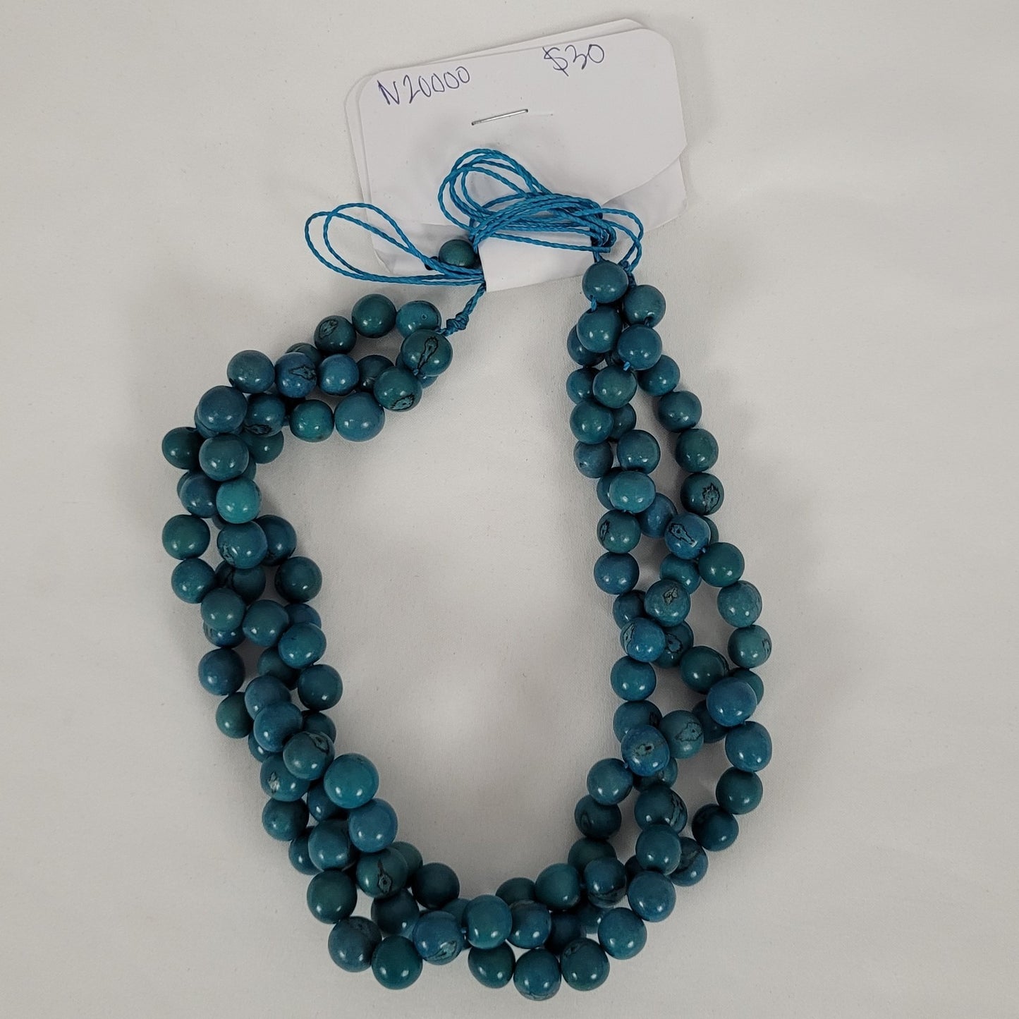 NWT One Market Blue Beaded Necklace Boho Handmade MSRP $30