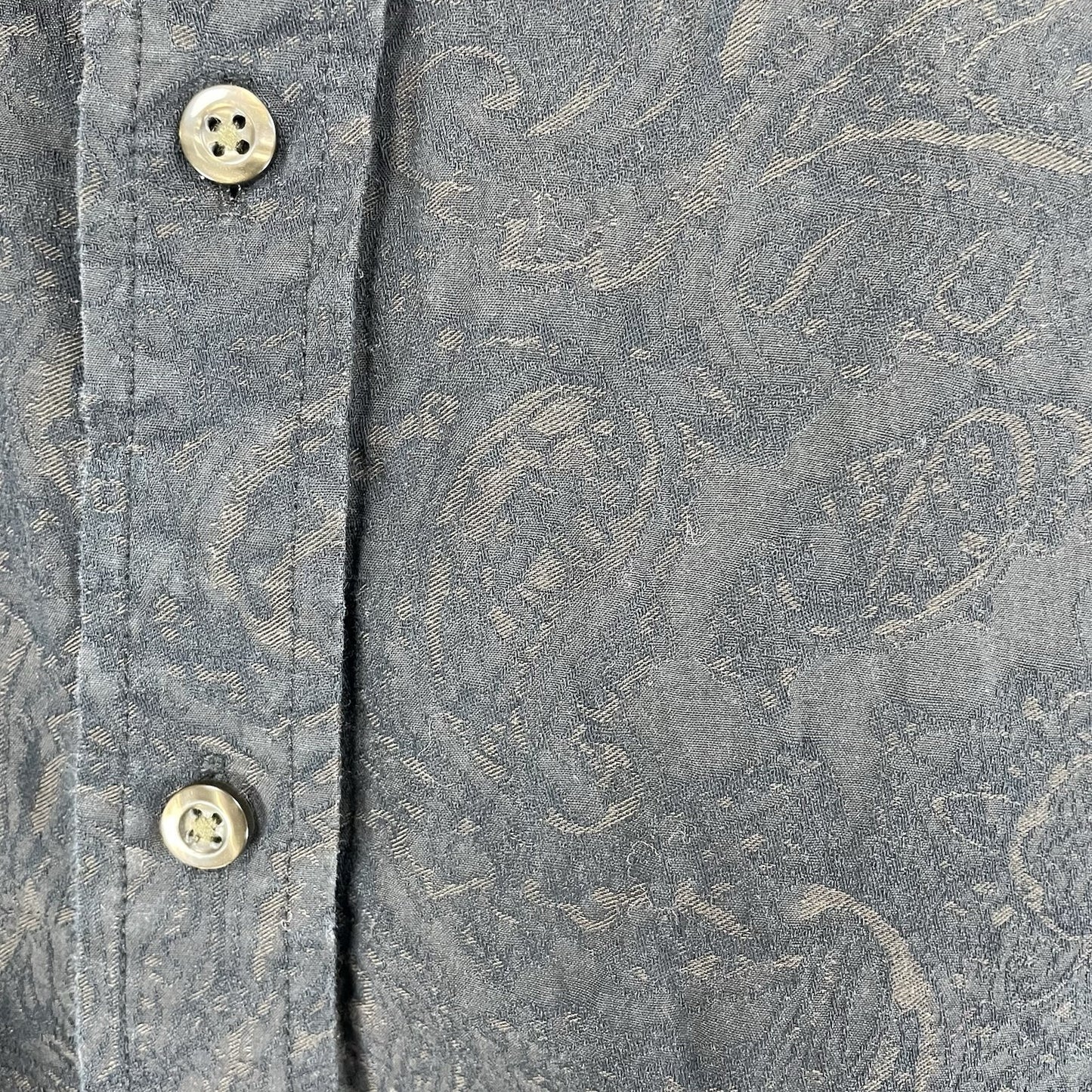 Tasso Elba Black Paisley Button Up Long Sleeve Shirt Size Medium M 15 15-1/2