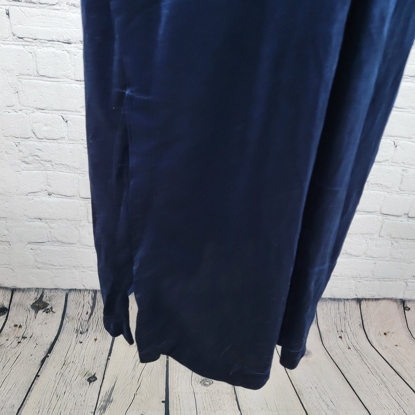 NWT Lauren Ralph Lauren Blue Velvety Velour Zip Long Sleeve Robe Size Small S
