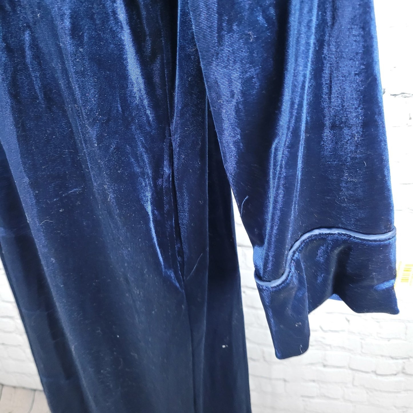 NWT Lauren Ralph Lauren Blue Velvety Velour Zip Long Sleeve Robe Size Small S