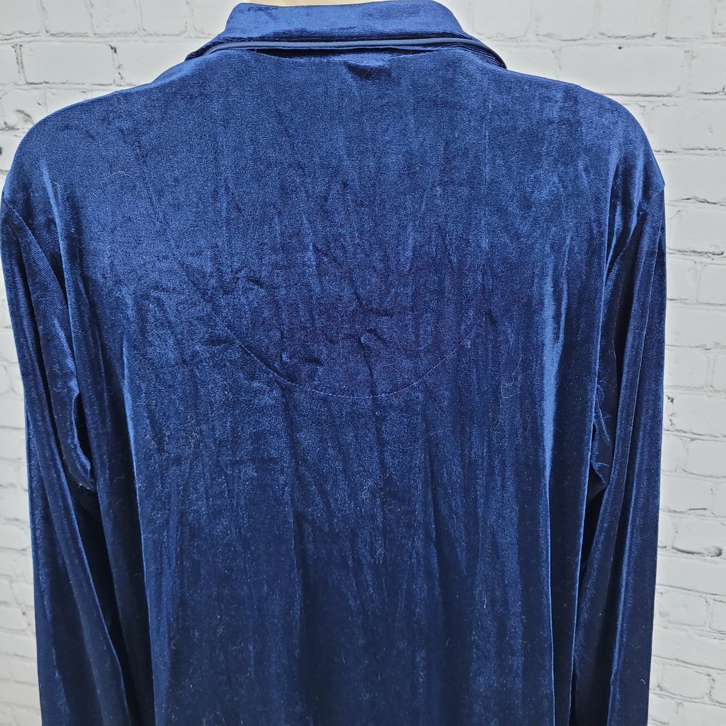 NWT Lauren Ralph Lauren Blue Velvety Velour Zip Long Sleeve Robe Size Small S