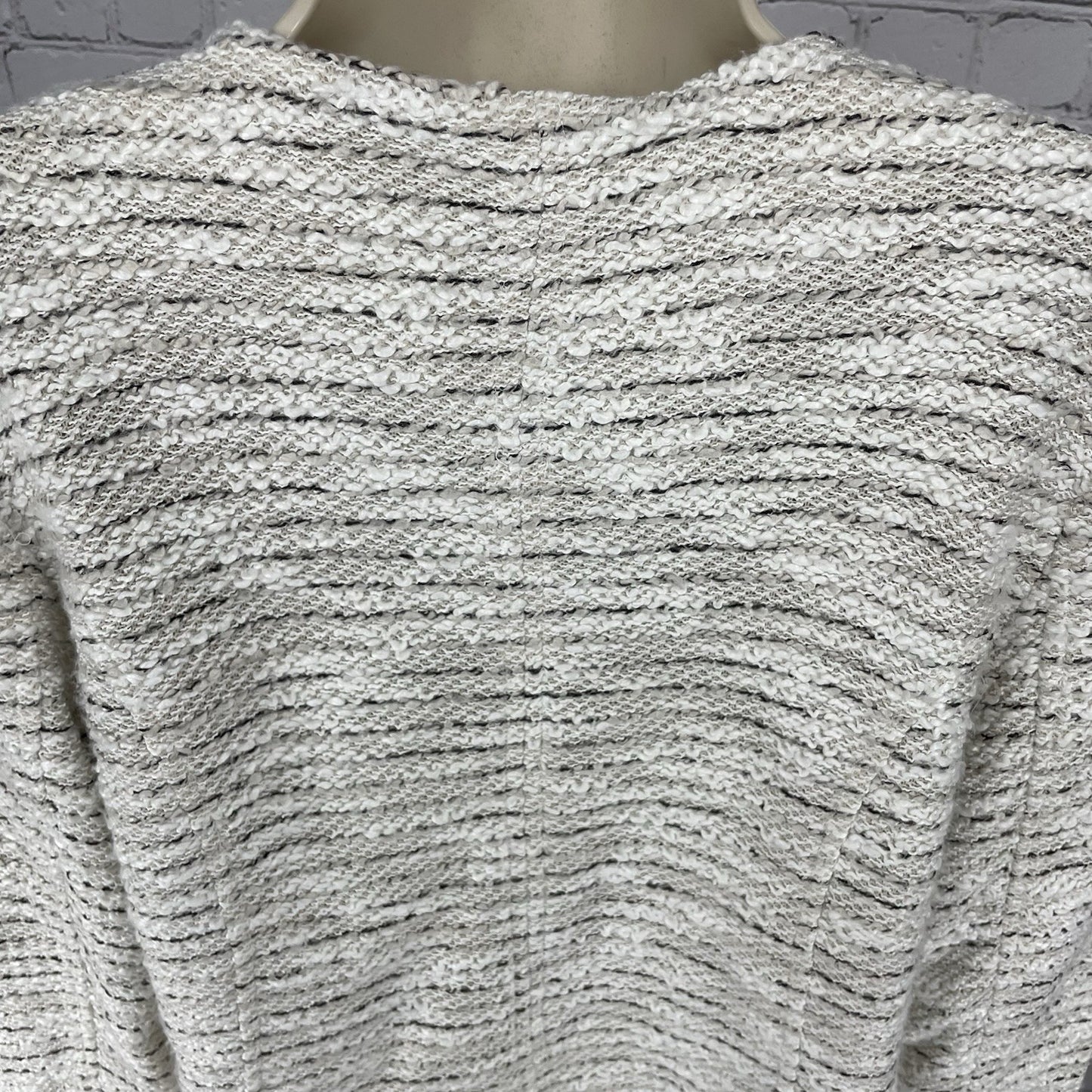 Bagatelle Ivory Knit Asymmetric Zipped Unlined Pockets Moto Jacket Size Large L