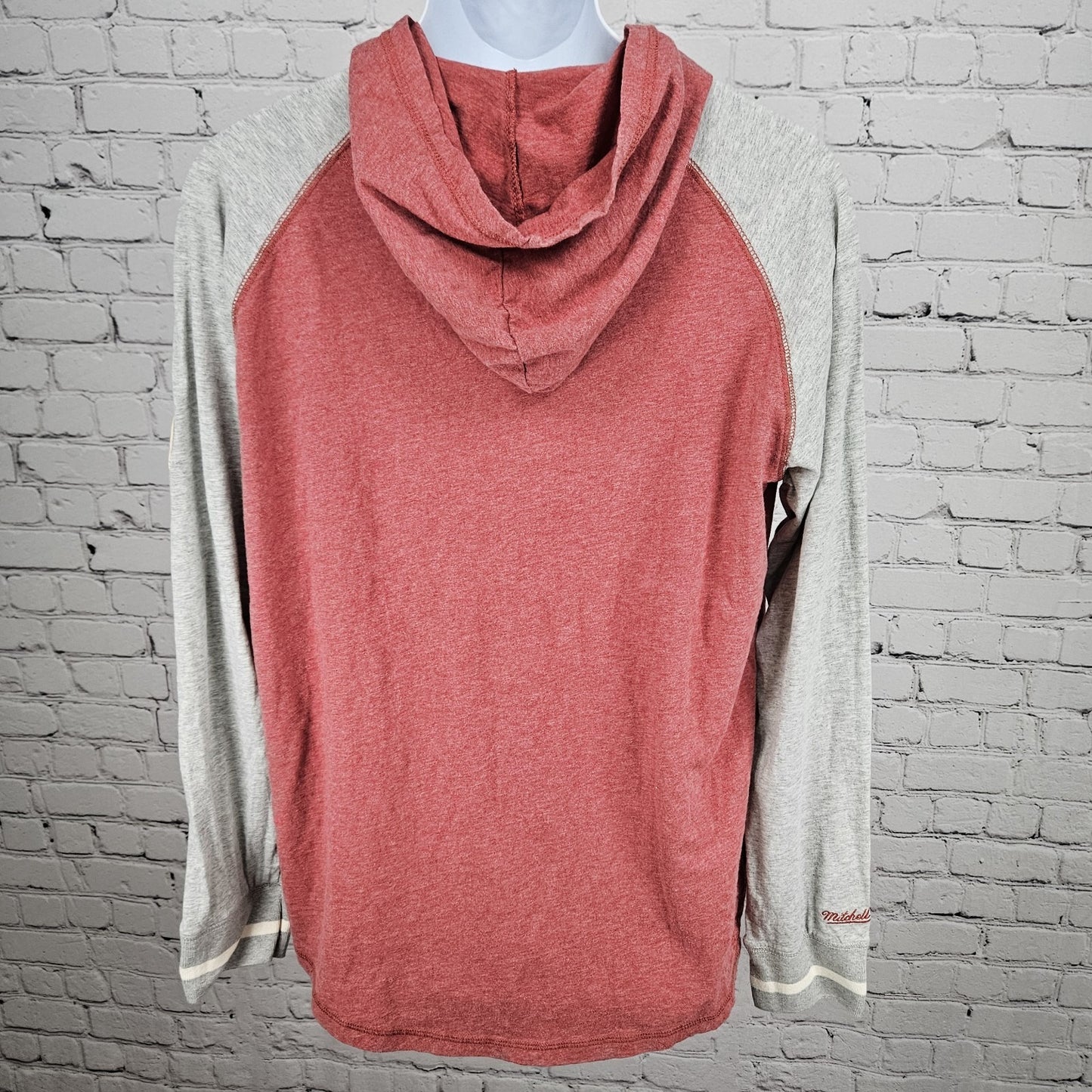 Houston Rockets NBA Mitchell & Ness Red Grey Pullover Lightweight Hoodie Top XL