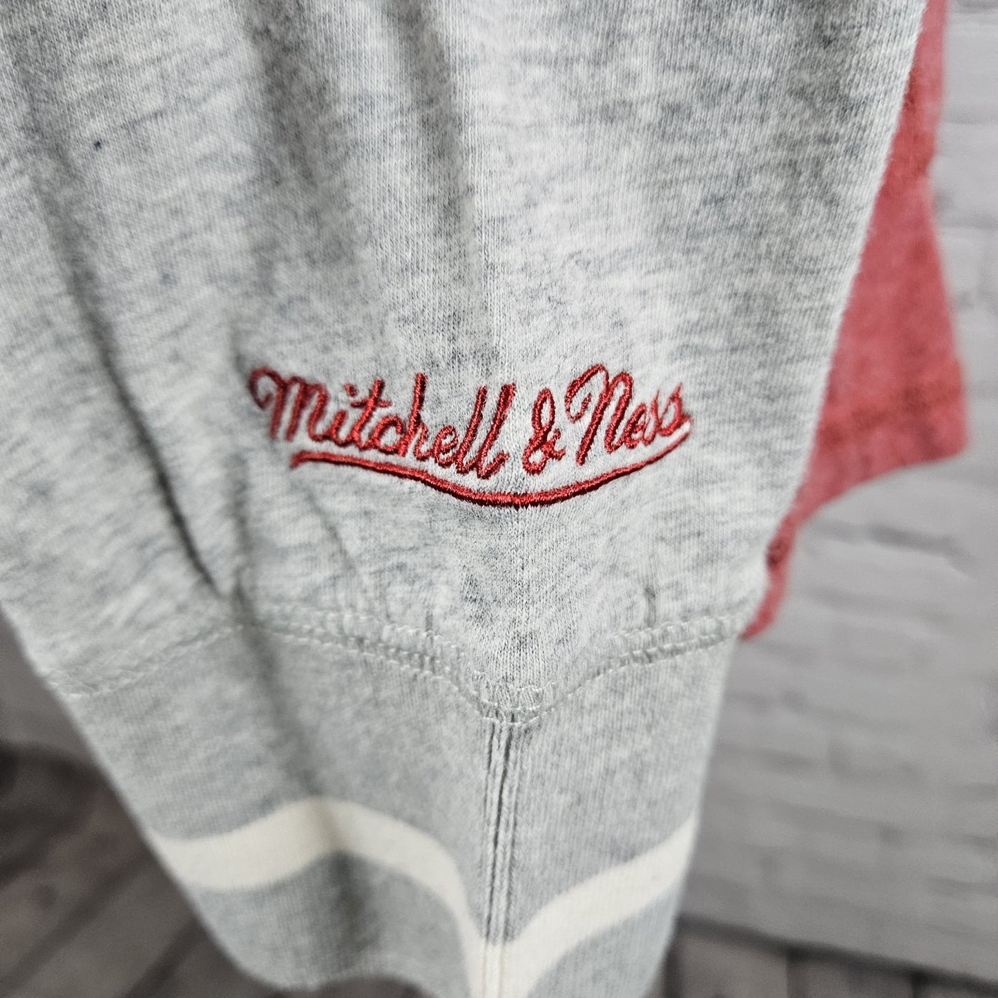 Houston Rockets NBA Mitchell & Ness Red Grey Pullover Lightweight Hoodie Top XL