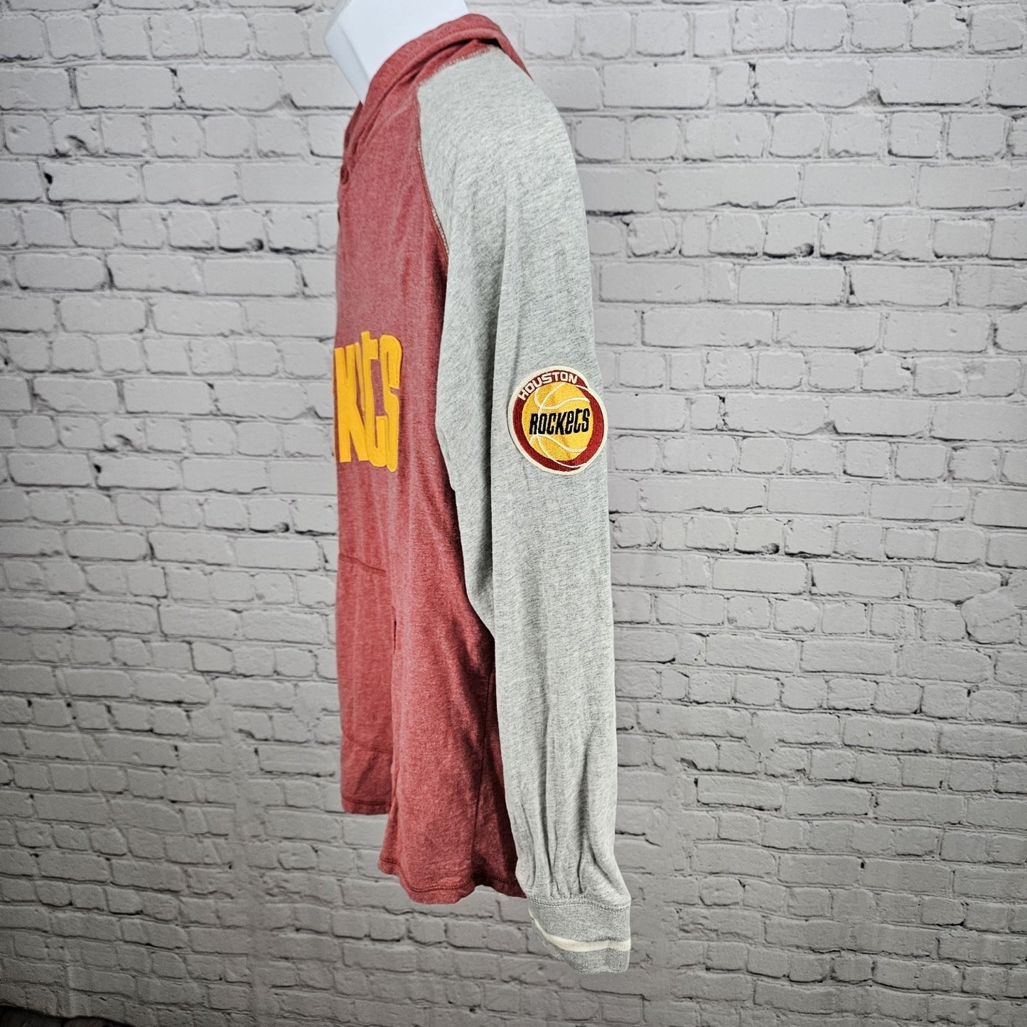 Houston Rockets NBA Mitchell & Ness Red Grey Pullover Lightweight Hoodie Top XL