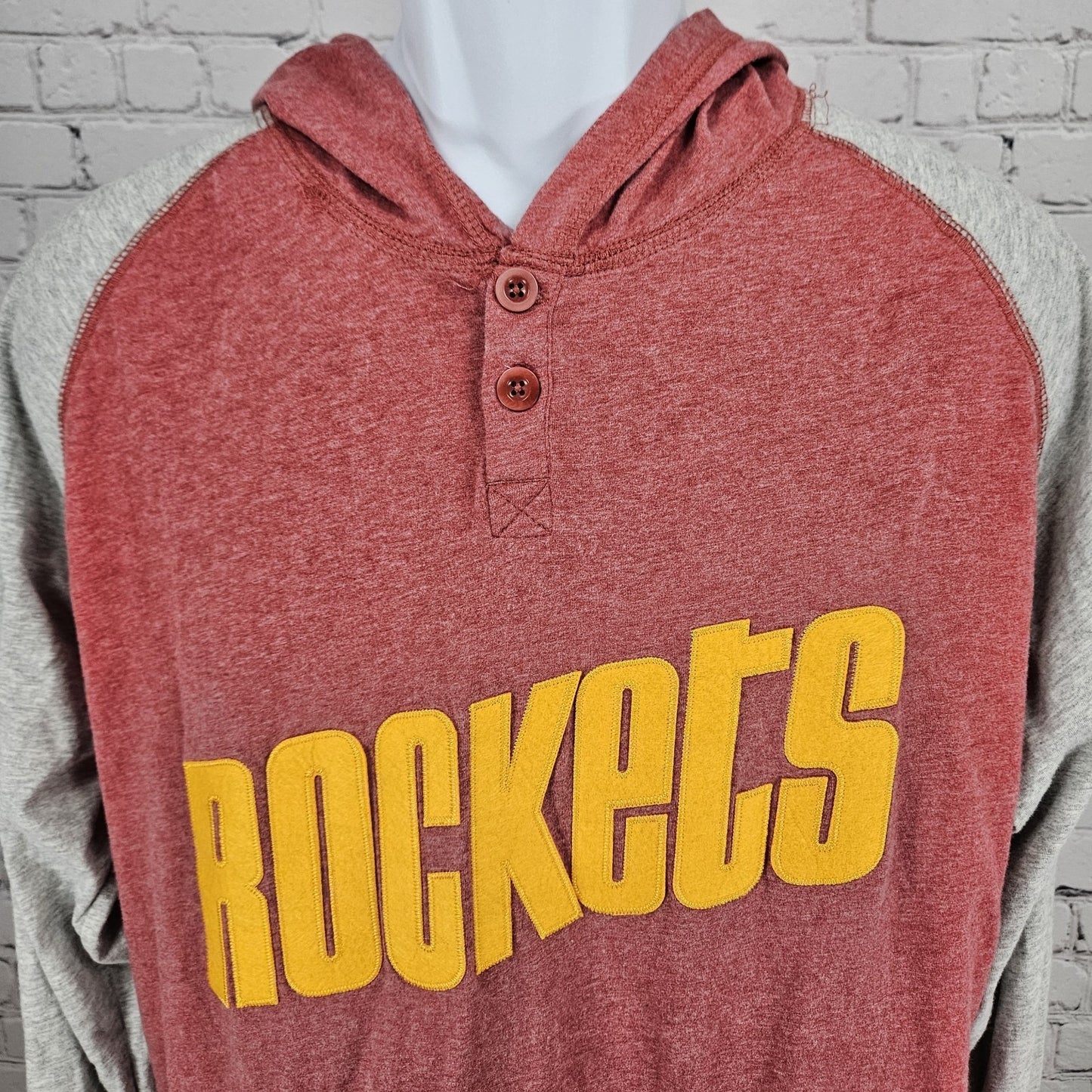 Houston Rockets NBA Mitchell & Ness Red Grey Pullover Lightweight Hoodie Top XL