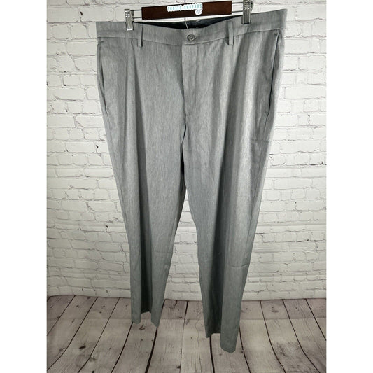 Tahari Gray Polyester Blend Mid Rise Men’s Slacks Dress Pant (38 x 30)