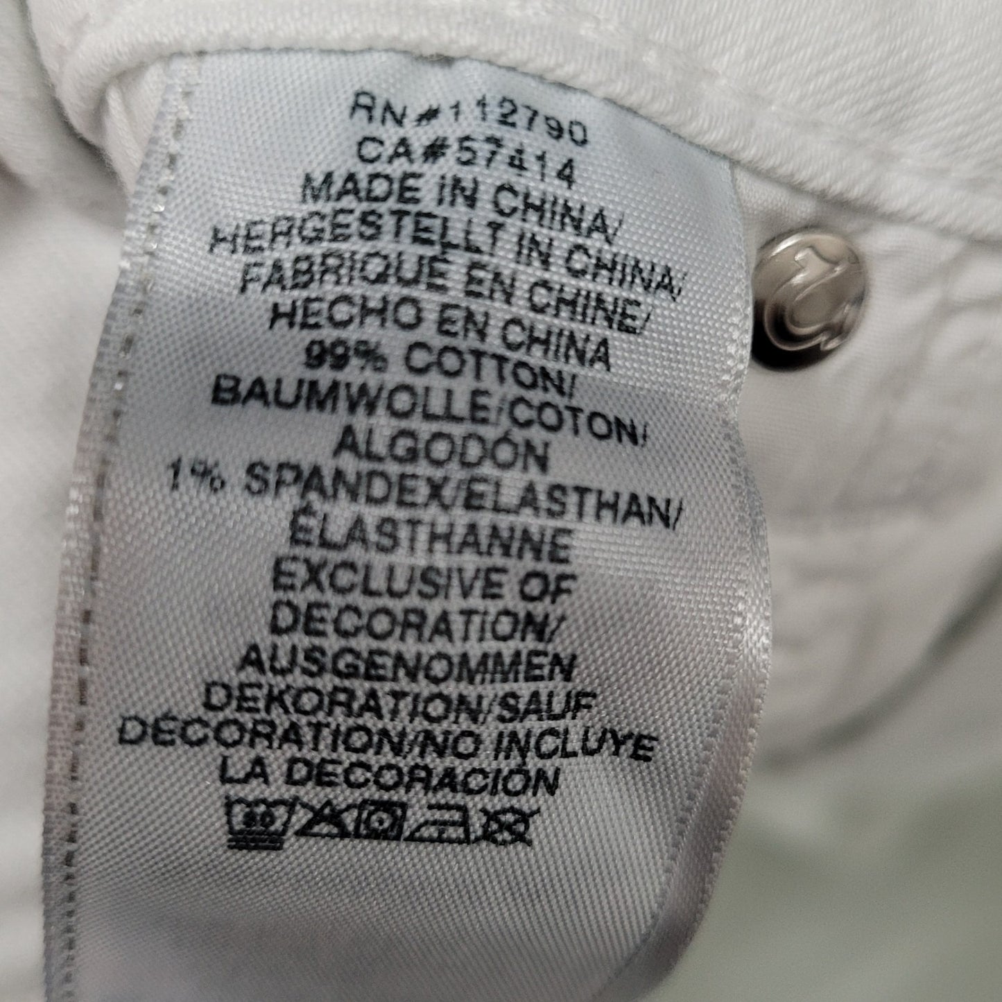 True Religion White Halle Mid Rise Capri Stretch Tapered Jeans 33 (33x25)