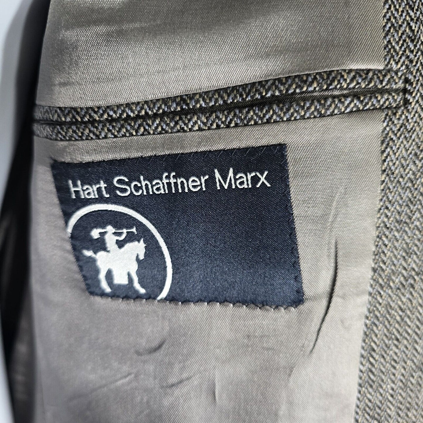 VTG Hart Schaffner Marx Herringbone Gray 2 Button Silk Blend Sport Coat  Sz 40R