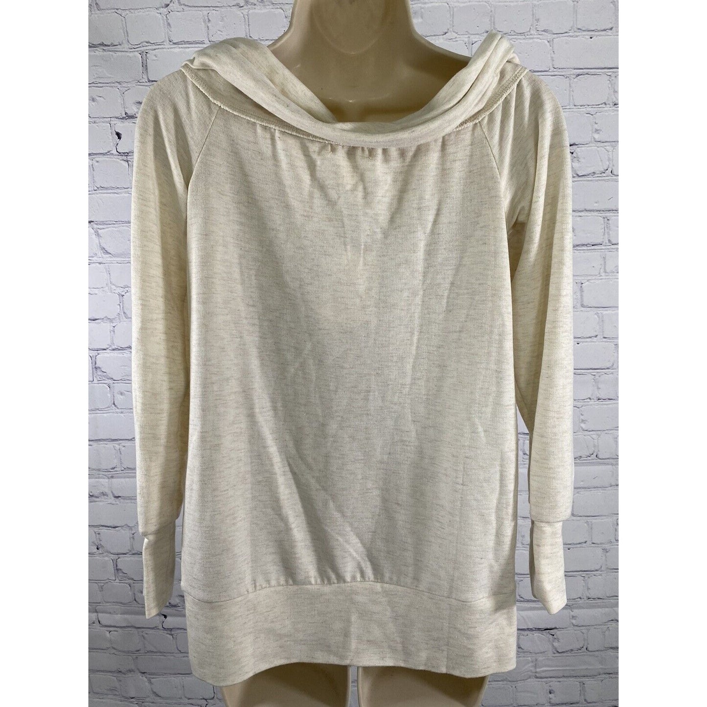NWT Lauren Conrad Oatmeal Heather Off The Shoulder Pullover Sweater S Small