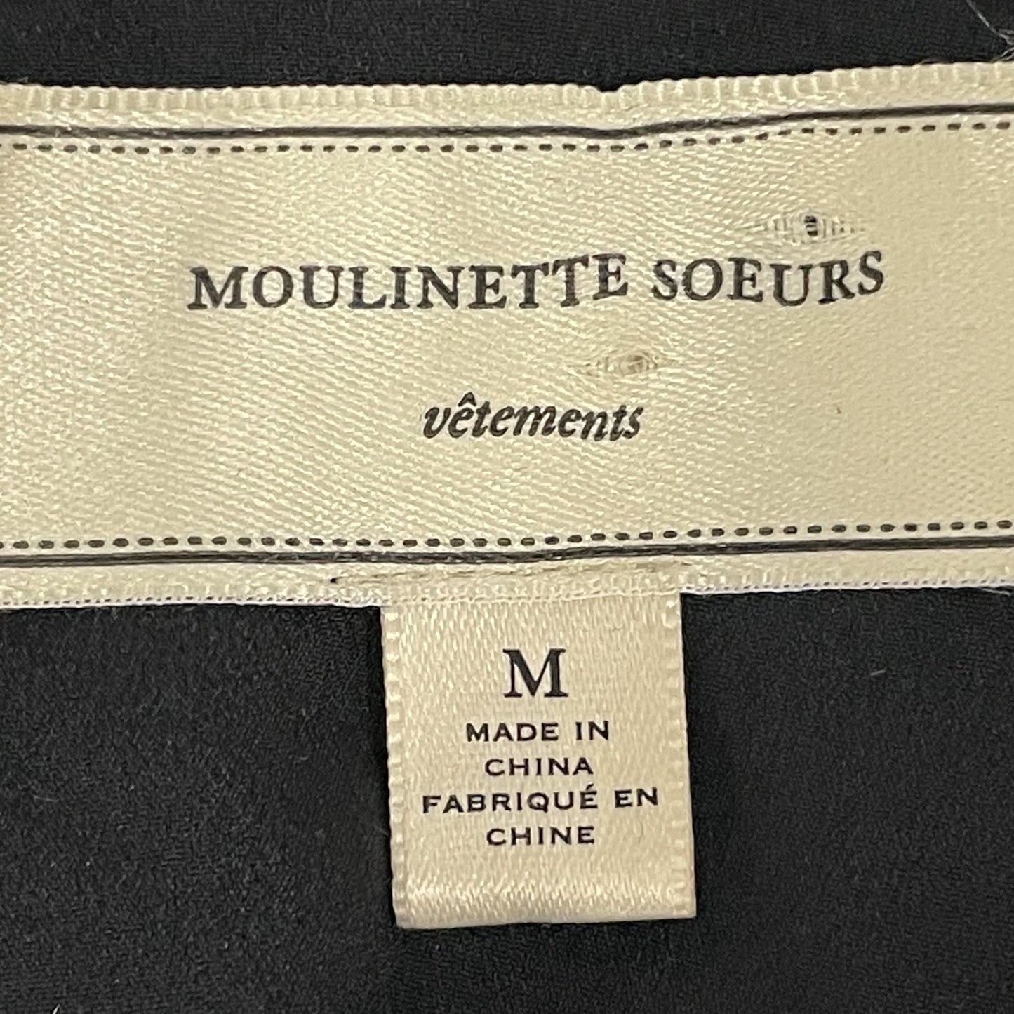 Moulinette Soeurs Gold Velvet Print Pleated Short Lined Dress Size Medium M