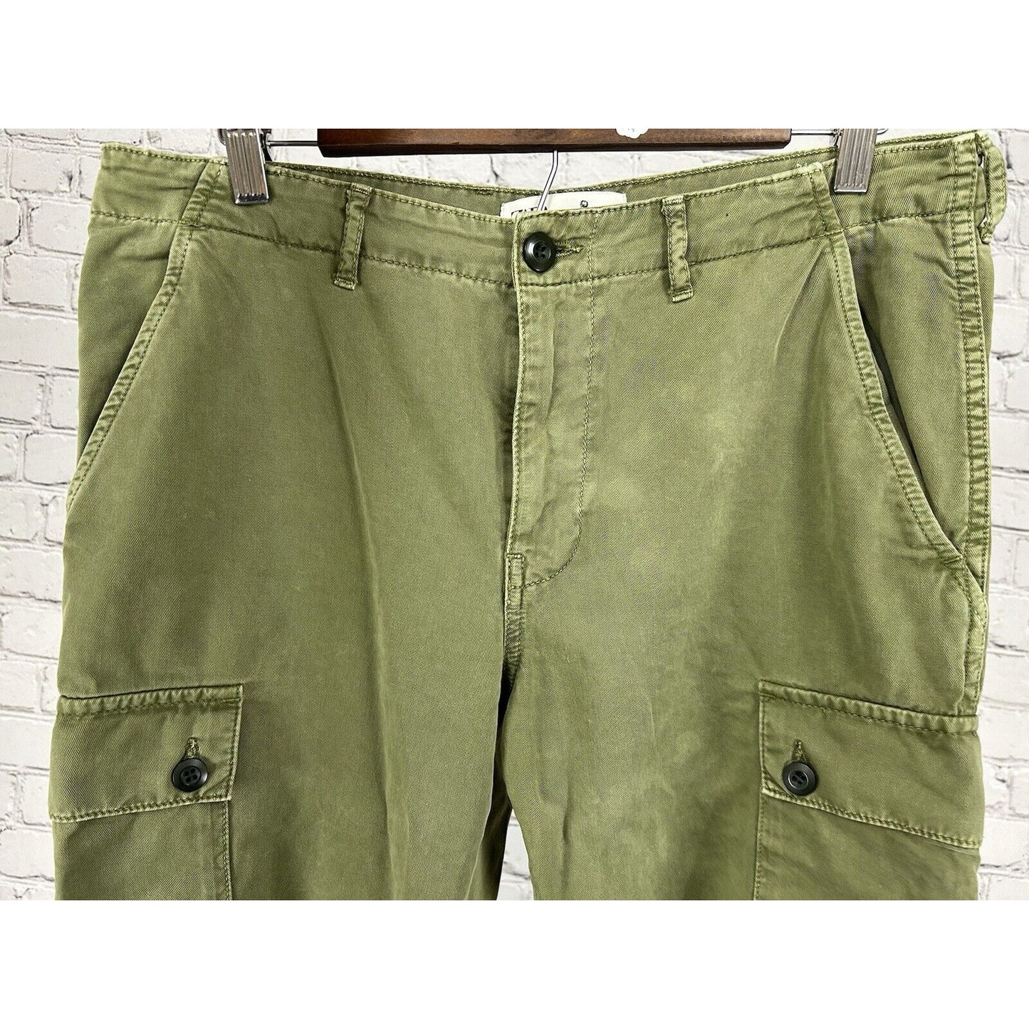 Zara Army Green Cargo Jogger Mid Rise Pants Pockets Women’s Size 8