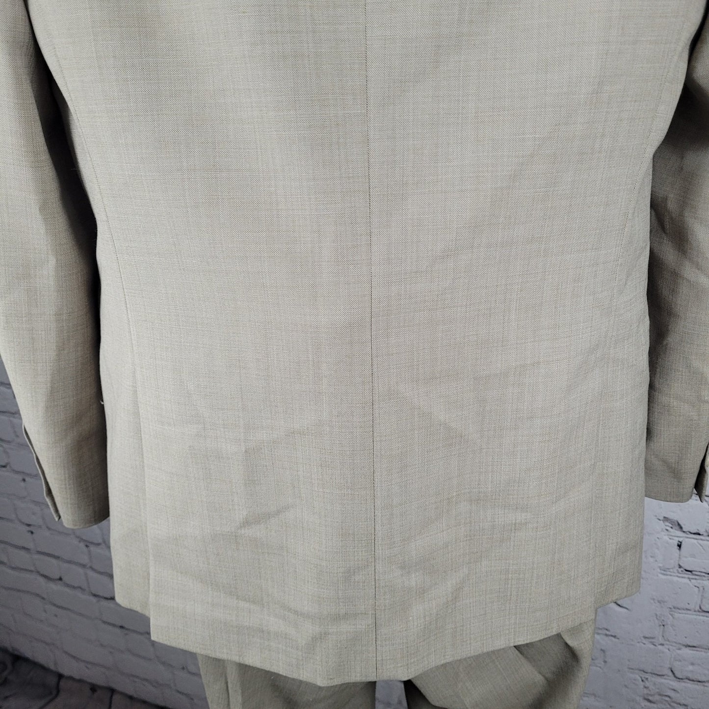 Mantoni Beige 100% Wool Super Fine Wrinkle Resistant Full Suit Set 38 (34x30)