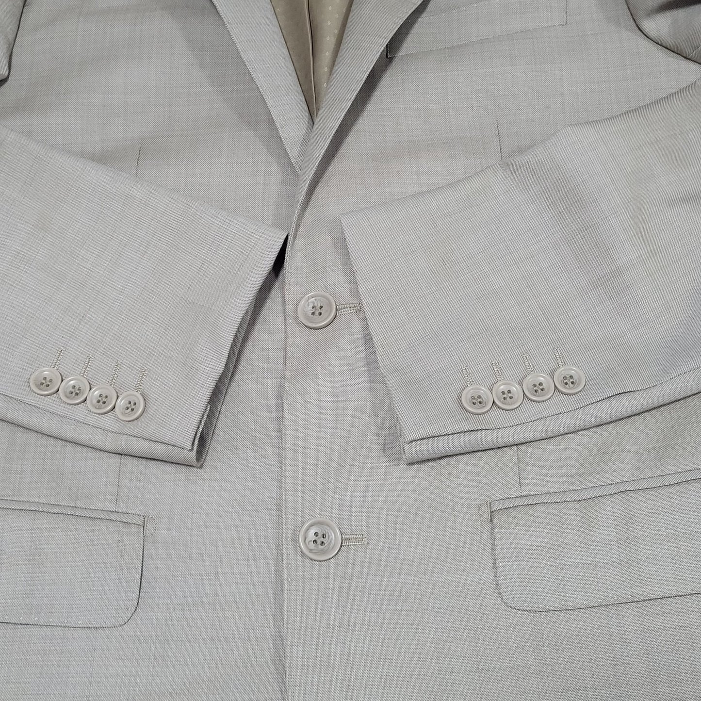 Mantoni Beige 100% Wool Super Fine Wrinkle Resistant Full Suit Set 38 (34x30)