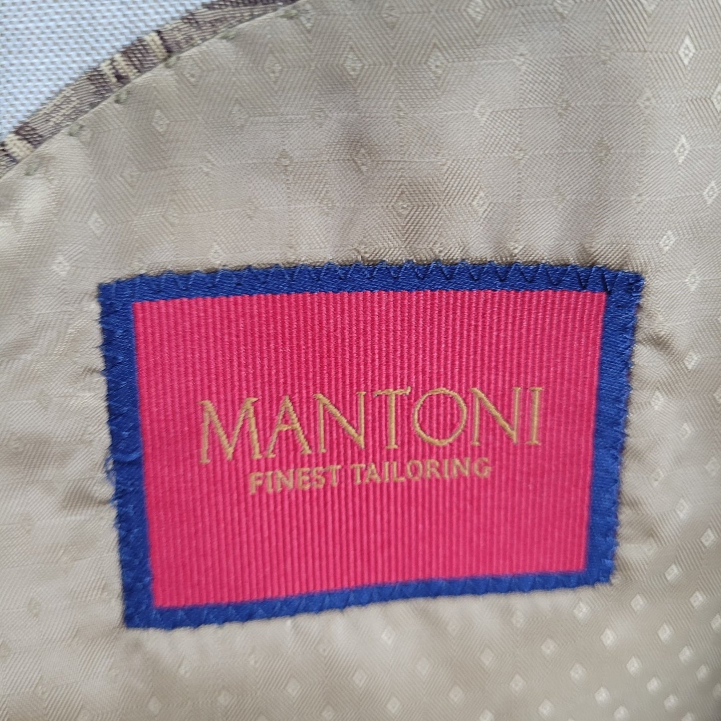 Mantoni Beige 100% Wool Super Fine Wrinkle Resistant Full Suit Set 38 (34x30)
