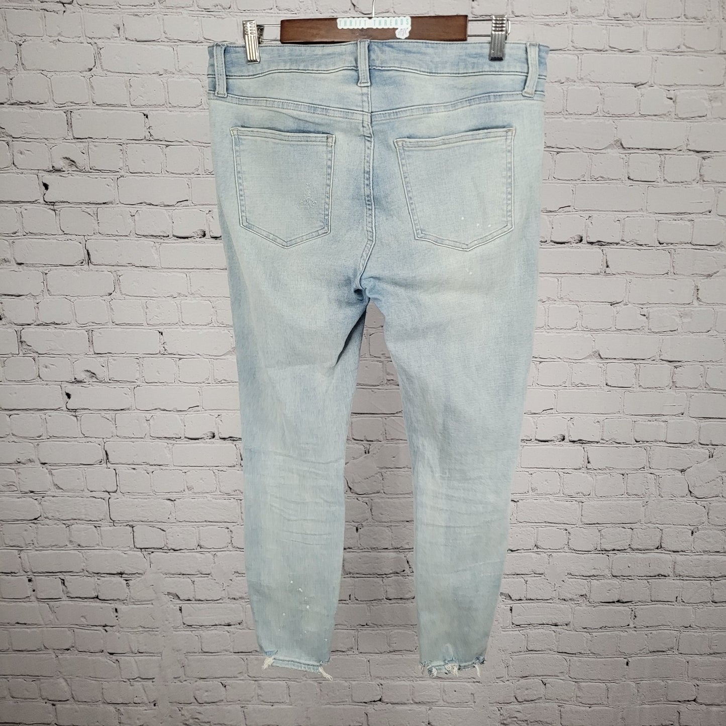 Pistola Blue Distressed Ripped Denim Mid Rise Skinny Ankle Jeans 29 (31x26.5)