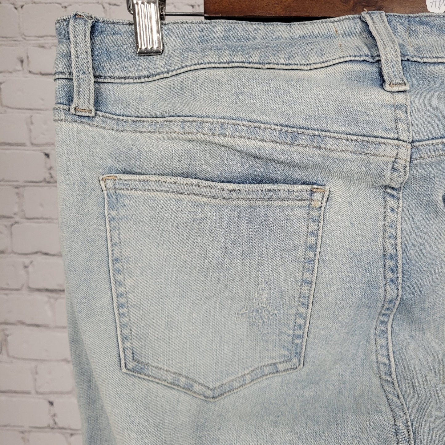 Pistola Blue Distressed Ripped Denim Mid Rise Skinny Ankle Jeans 29 (31x26.5)